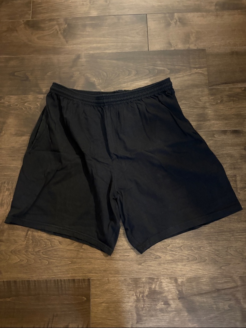 Hanes Men's Black Athletic Shorts with Elastic Waist